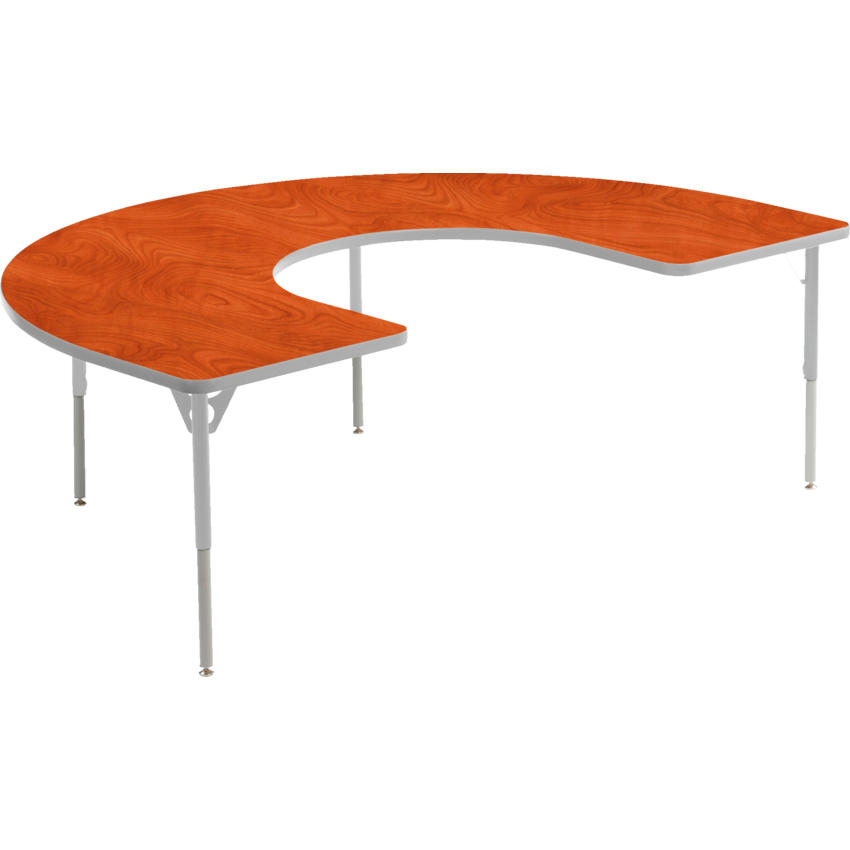 Mitybilt Aktivity Guided Reading C-Shape Table 36" x 60" Wild Cherry/Silver