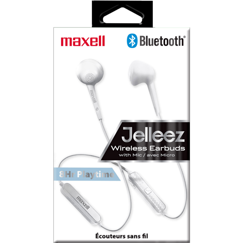 Maxell Jelleez Wireless Earbuds with Mic White