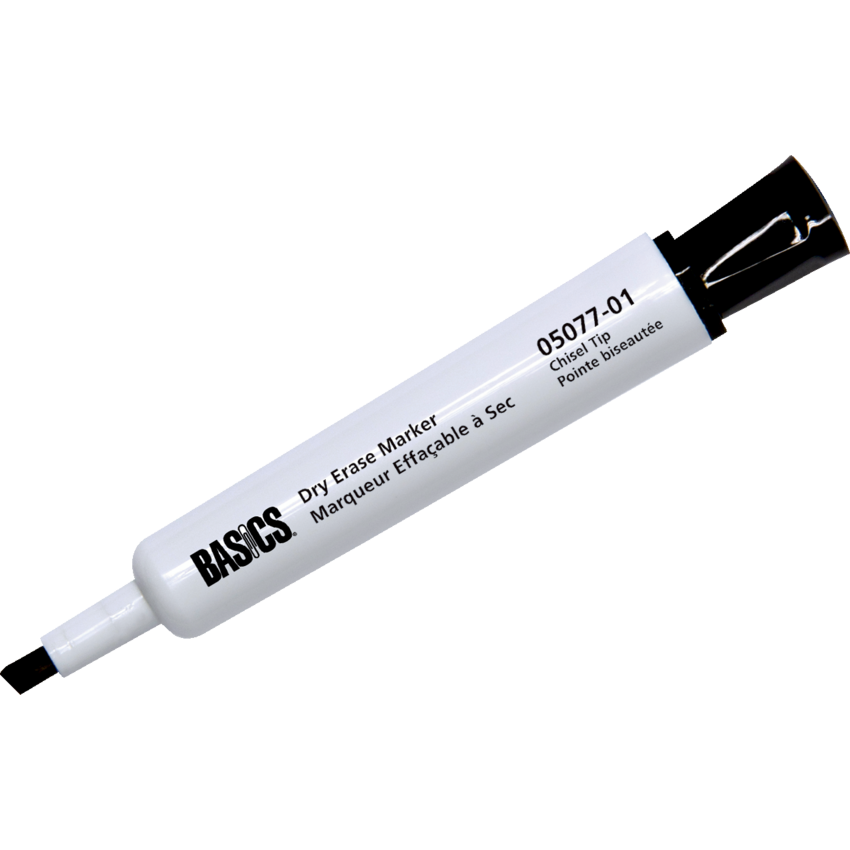 Basics® Dry Erase Whiteboard Markers Chisel Black 10/box