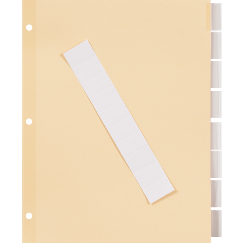 Basics® Insertable Indexes Clear 8 Tabs