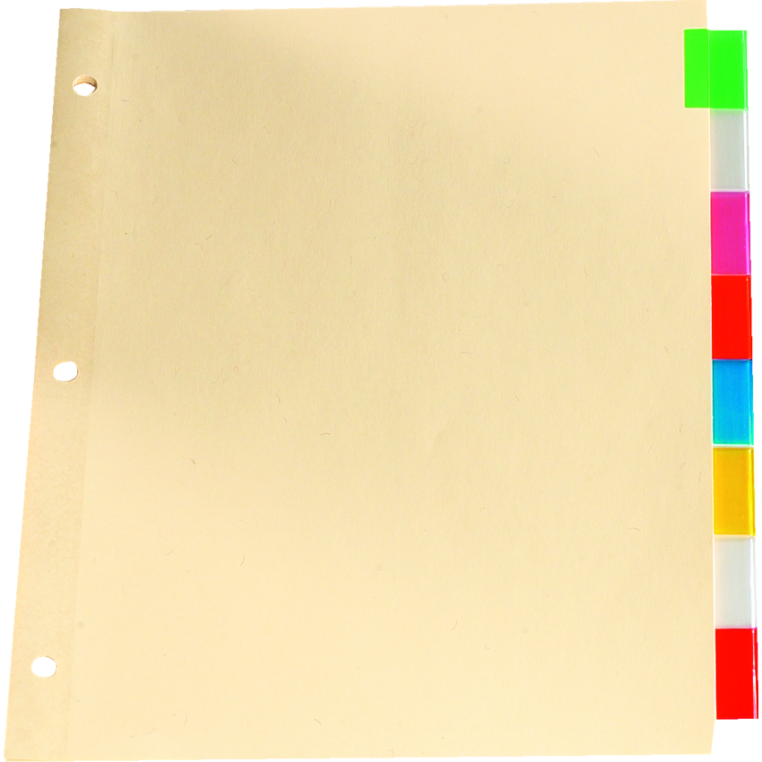 Basics® Insertable Indexes Assorted Colours 8 Tabs