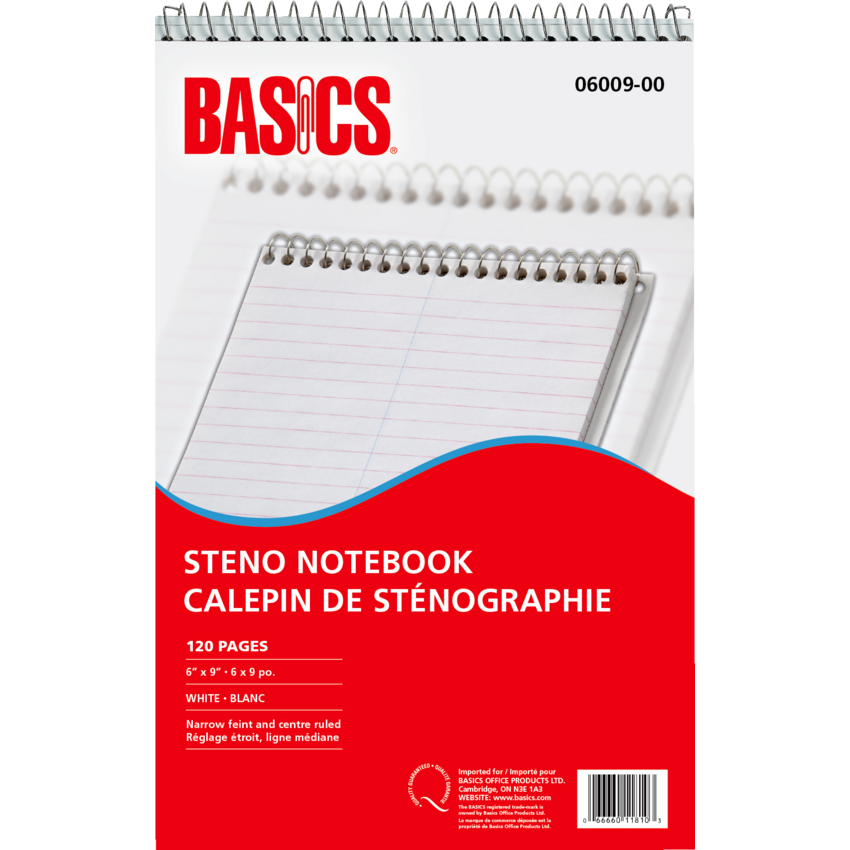 Basics® Steno Notebook 6" x 9" 120 pages