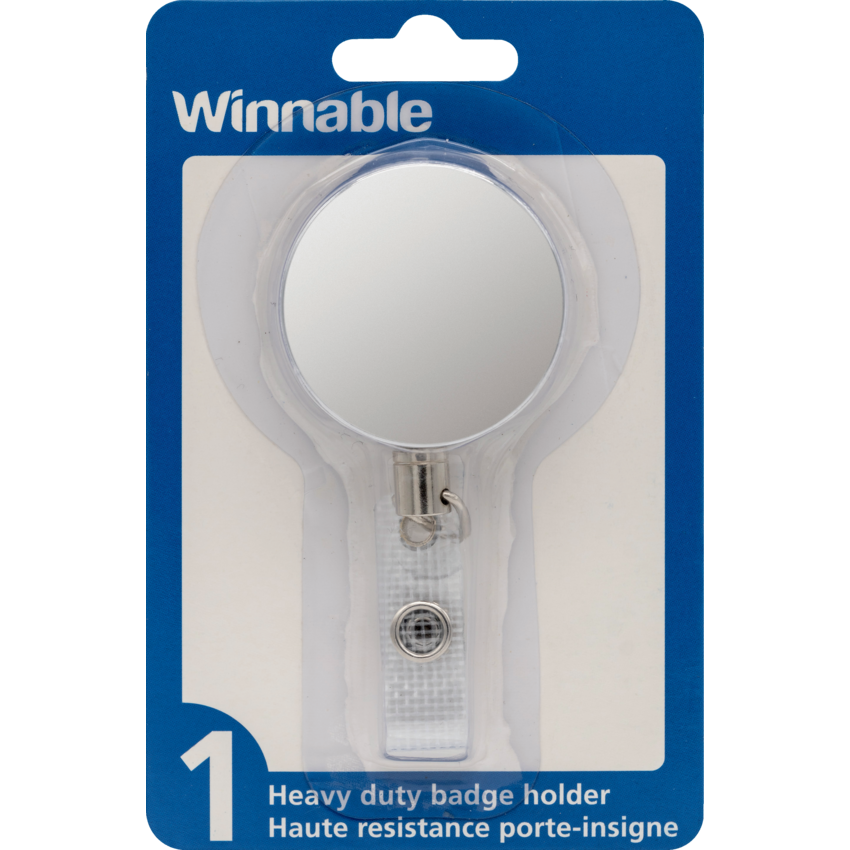 Winnable Retractable Badge Holders Chrome