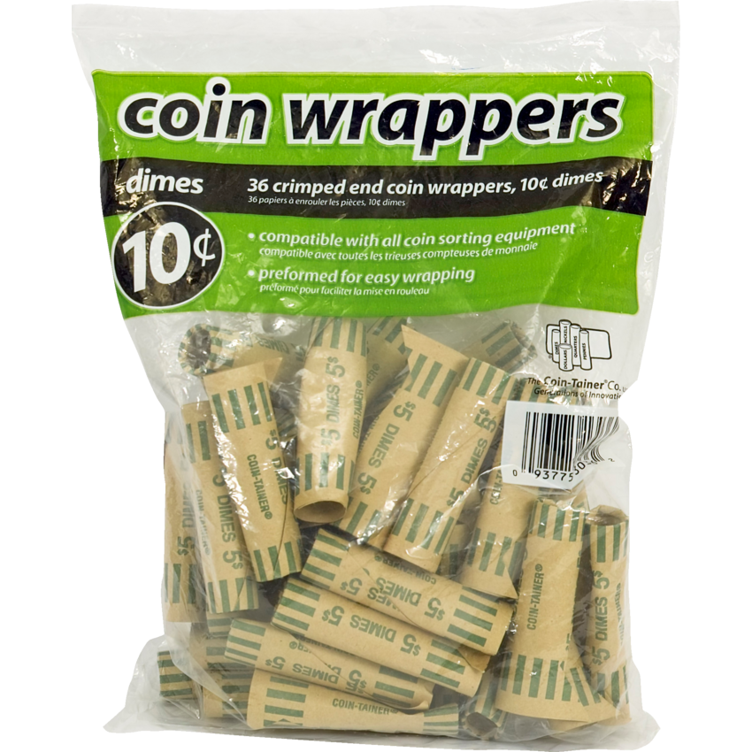 Merangue The Coin-Tainer® Coin Wrappers 10¢ 36/pkg