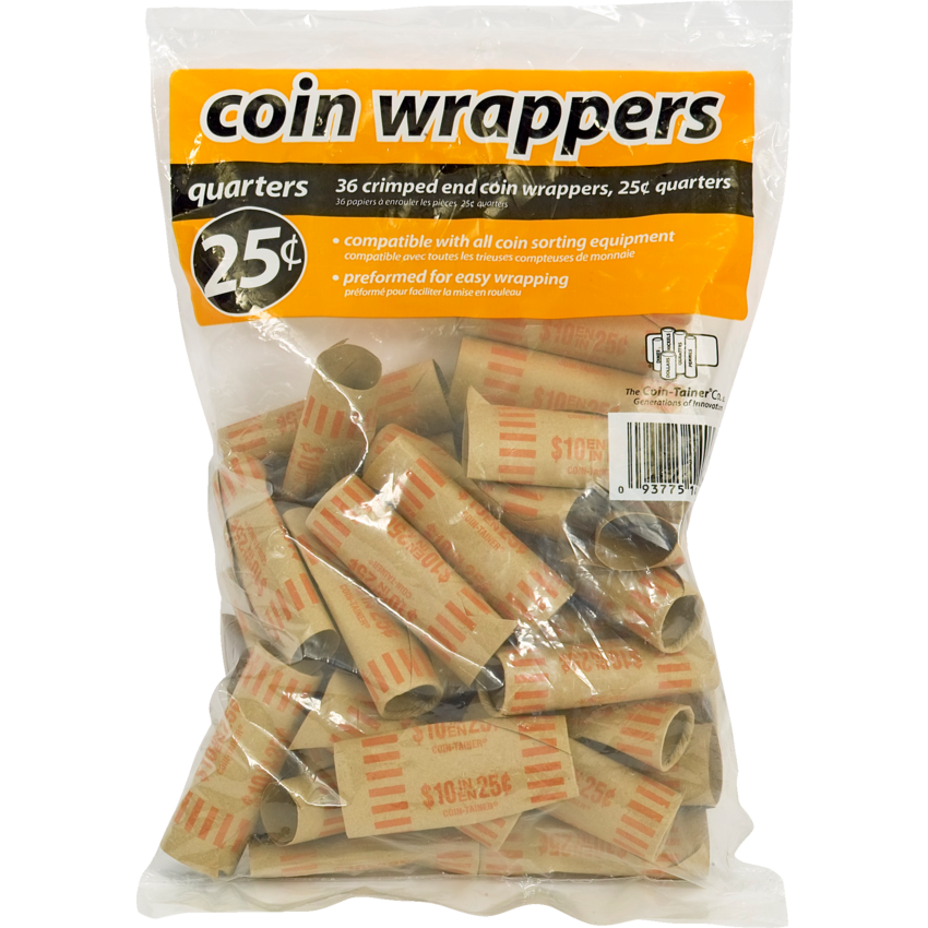 Merangue The Coin-Tainer® Coin Wrappers 25¢ 36/pkg