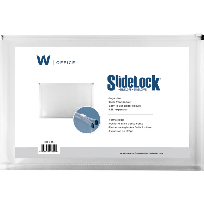 Winnable SlideLock® Poly Zipper Envelope 15" x 10 Clear