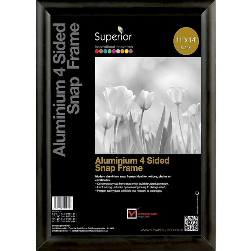 Seco Snap Frame Sign Holder 11" x 14" Black