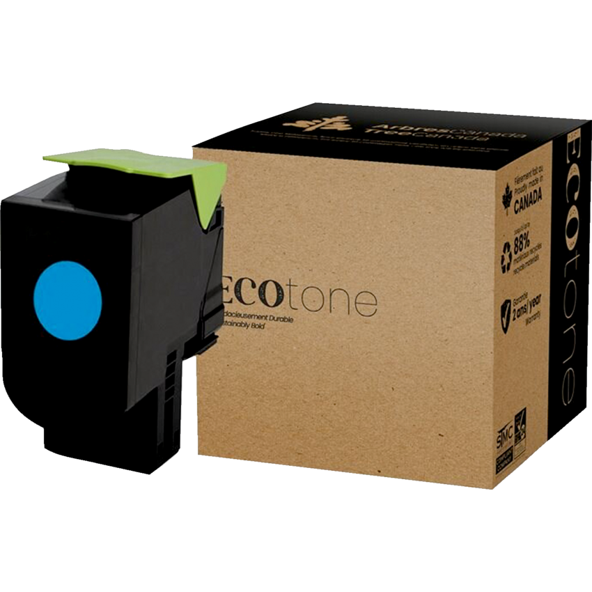 EcoTone® Remanufactured Laser Cartridge (Lex 70C10C0) Cyan