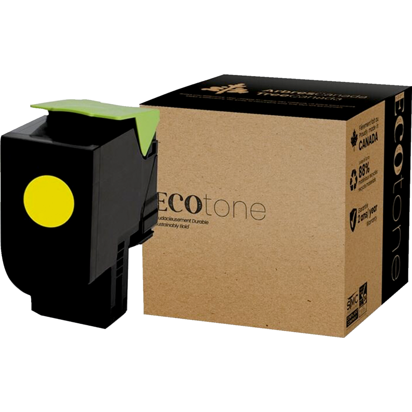 EcoTone® Remanufactured Laser Cartridge (Lex 70C10Y0) Yellow