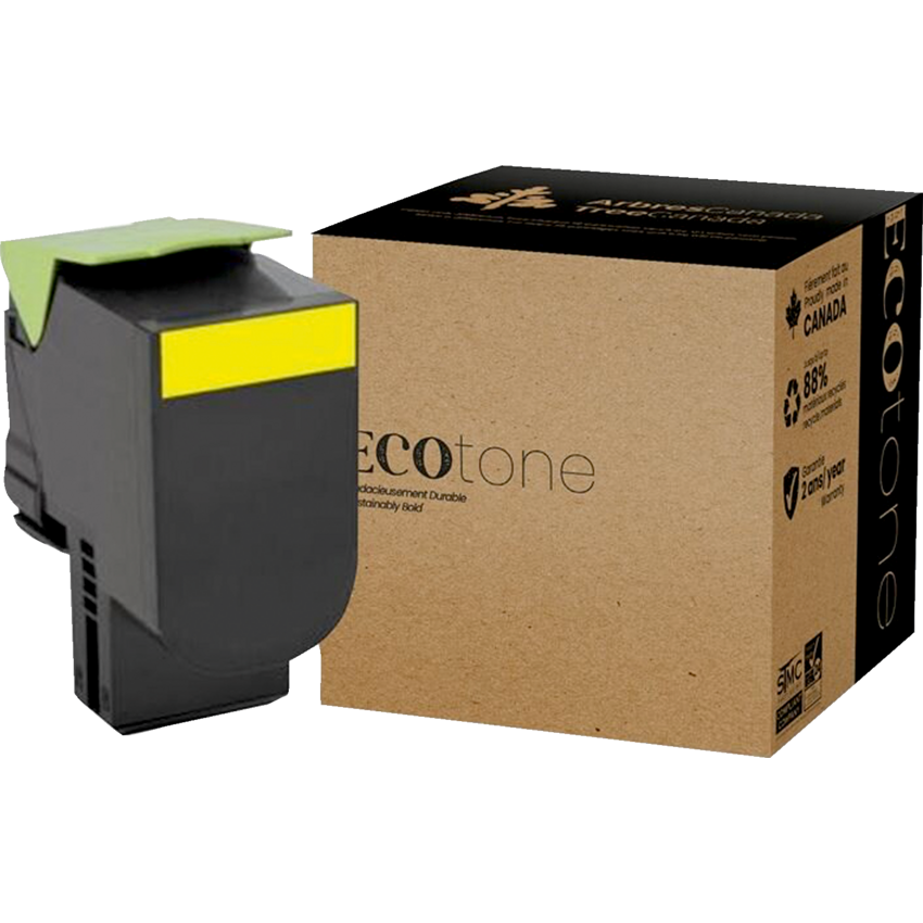 EcoTone® Remanufactured Laser Cartridge (Lex 78C10Y0) Yellow