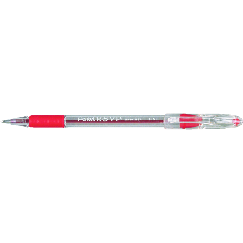 Pentel® R.S.V.P.® Pens Fine Point Red 12/box
