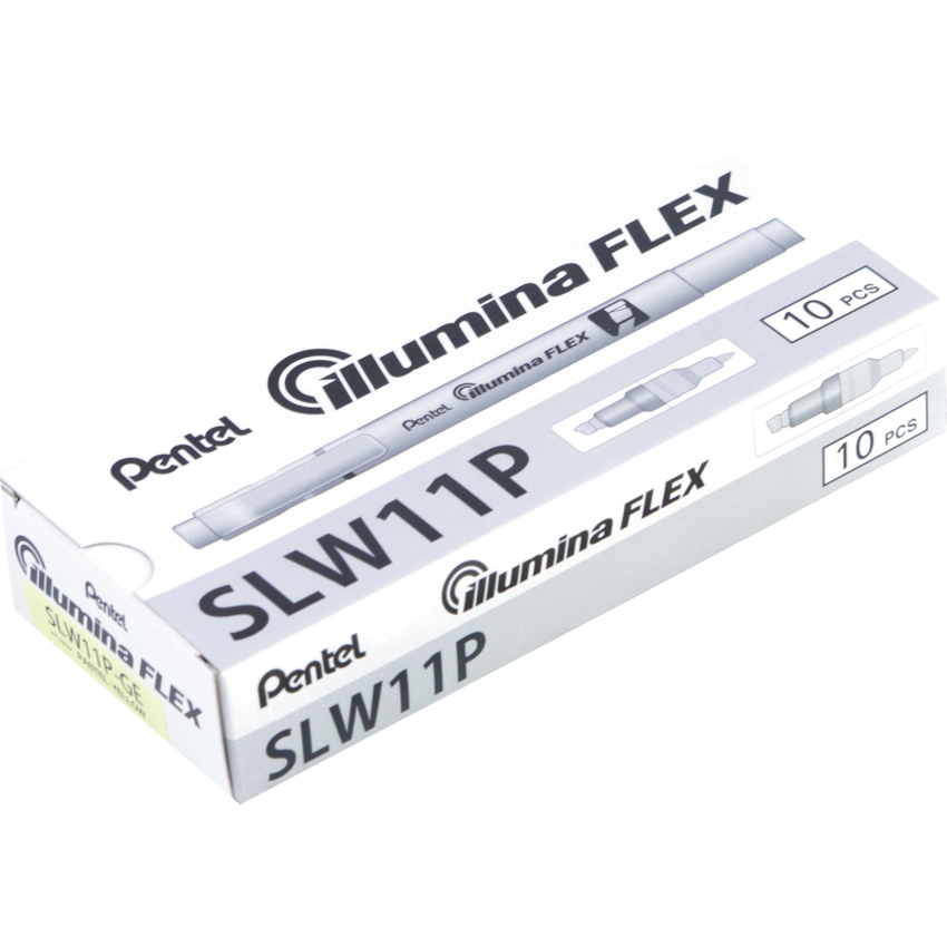 Pentel® Illumina Flex Dual Tip Highlighters Pastel Yellow 10/box