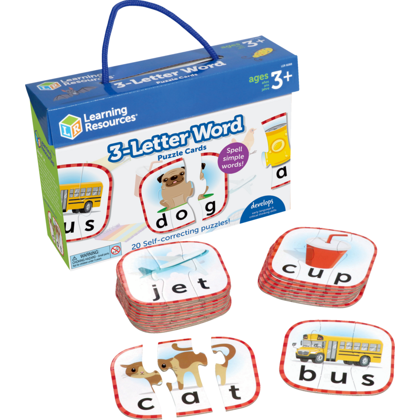 Learning Resources® Puzzle Cards 3-Letter Word