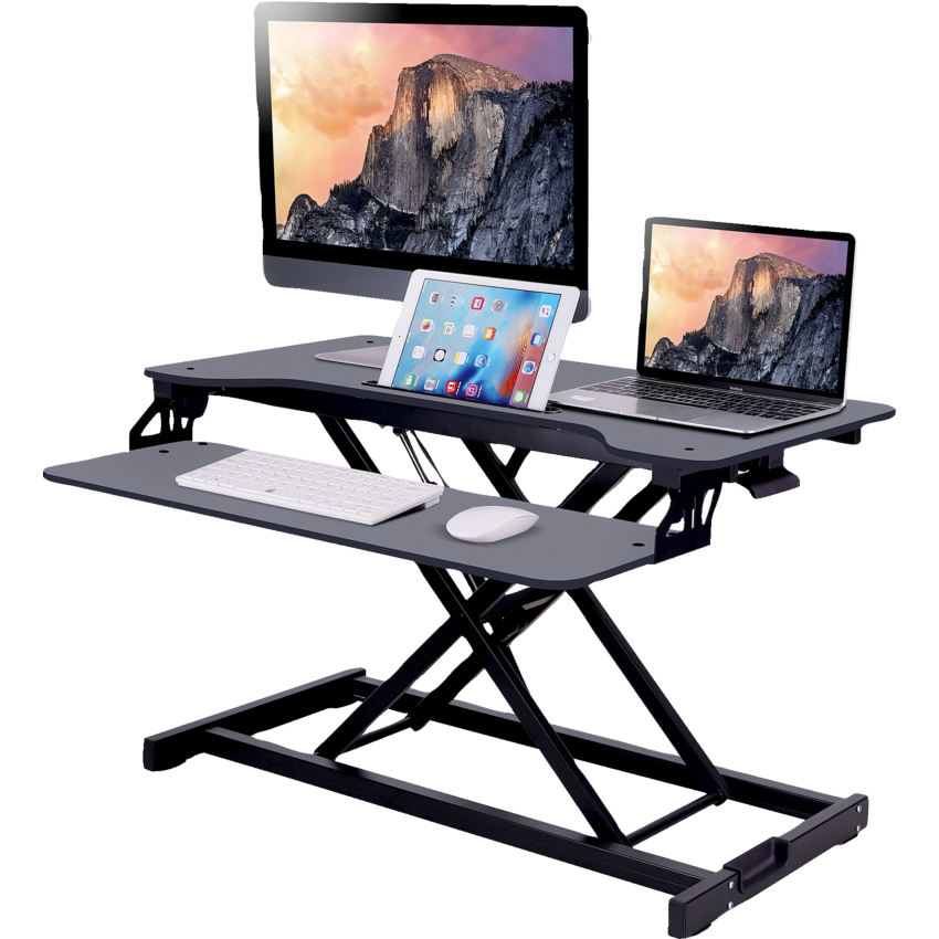 Rocelco® Hi-Lift Adjustable Desk Riser Black
