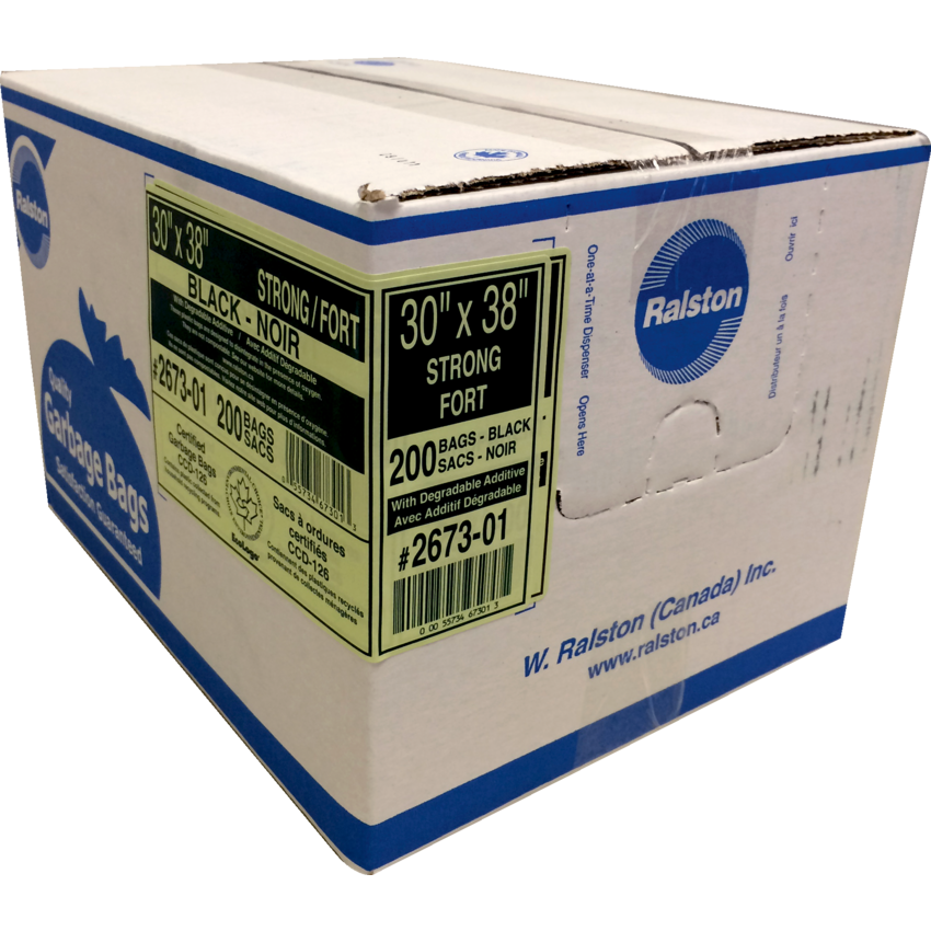 Ralston 2600 Series EcoLogo™ Industrial Garbage Bags Strong 30" x 38" 200/ctn