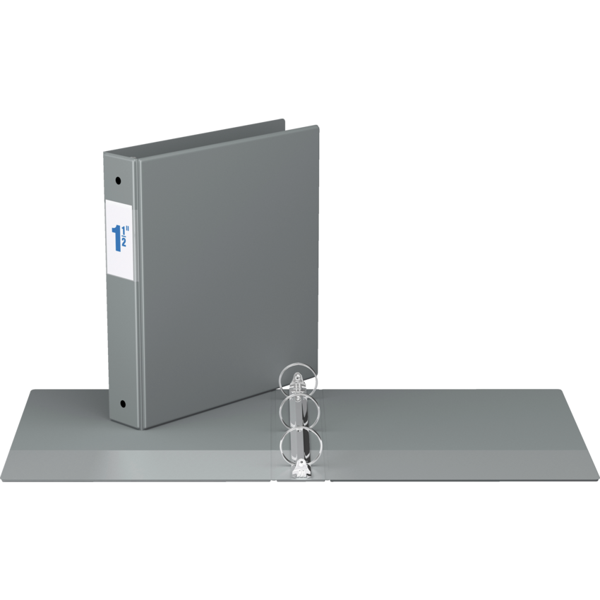 Davis Group® Essential Premium Economy Round Ring Binder 1-1/2" Grey