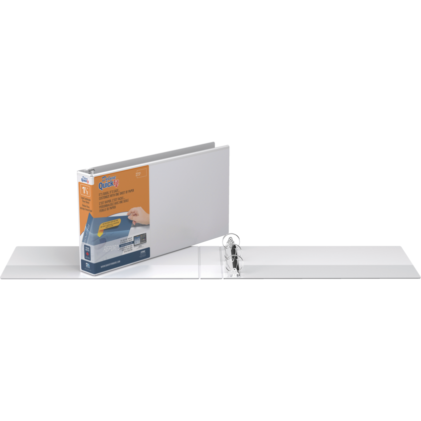 Davis Group Deluxe QuickFit® Heavy Duty Spreadsheet View Round Ring Binders Legal 1-1/2" White