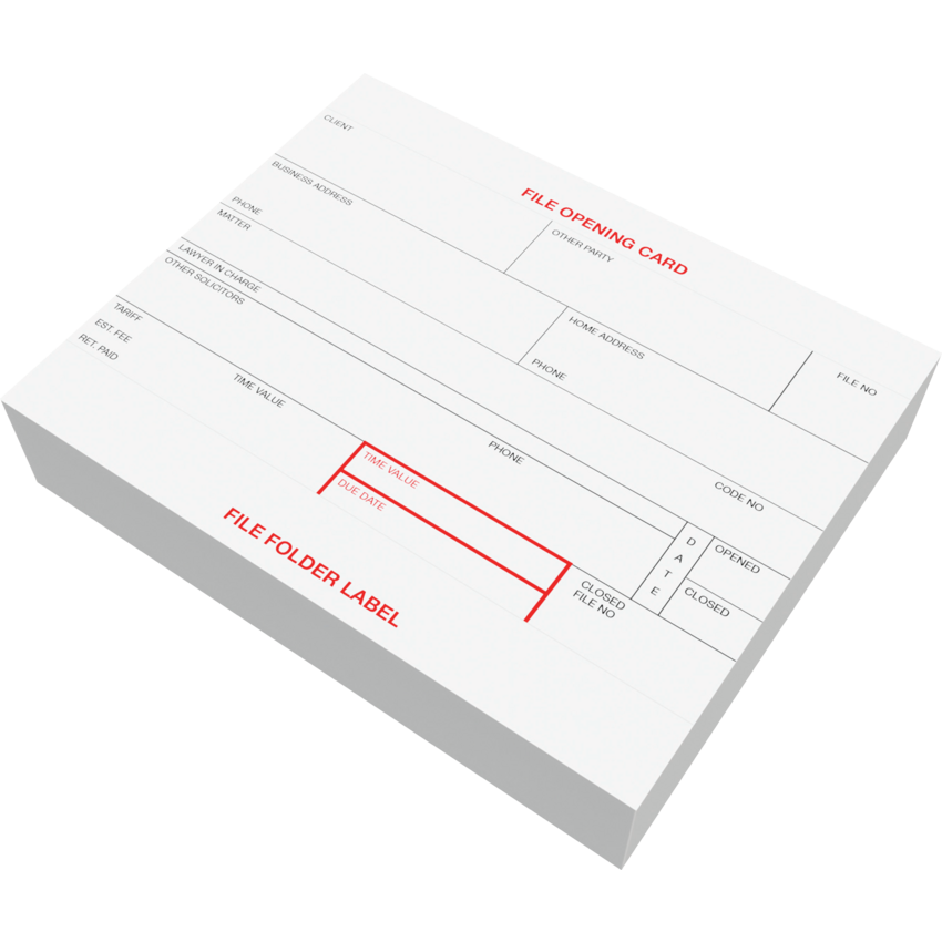 Davis Group Legal Supplies File Opening Cards 100/pkg