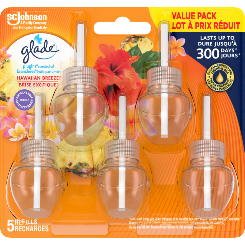 Glade® PlugIns® Scented Oil Refill Hawaiian Breeze 5/pkg