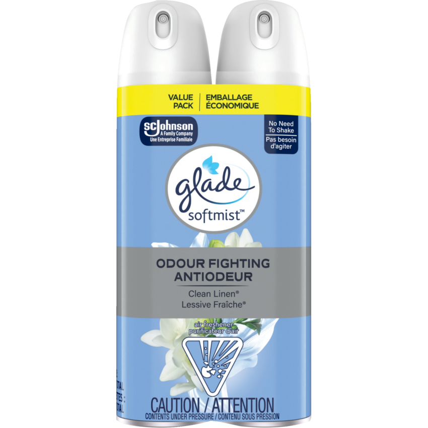 Glade® Aerosol Air Fresheners 226 g Clean Linen 2/pkg