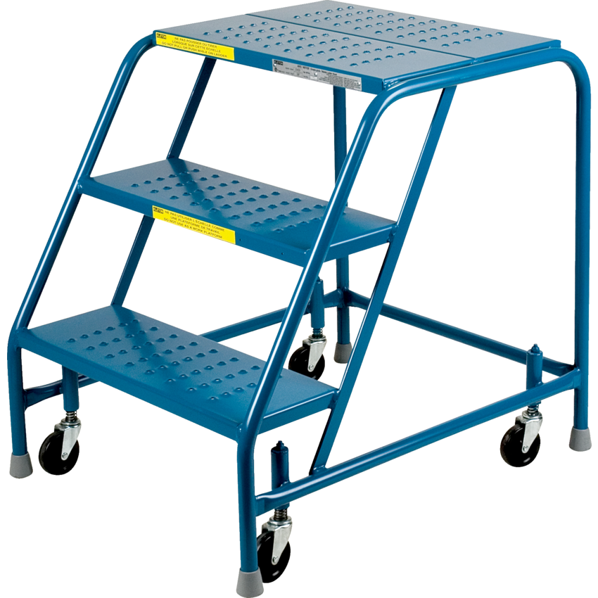 Kleton® Rolling Step Ladder 3-Step Without Handrail