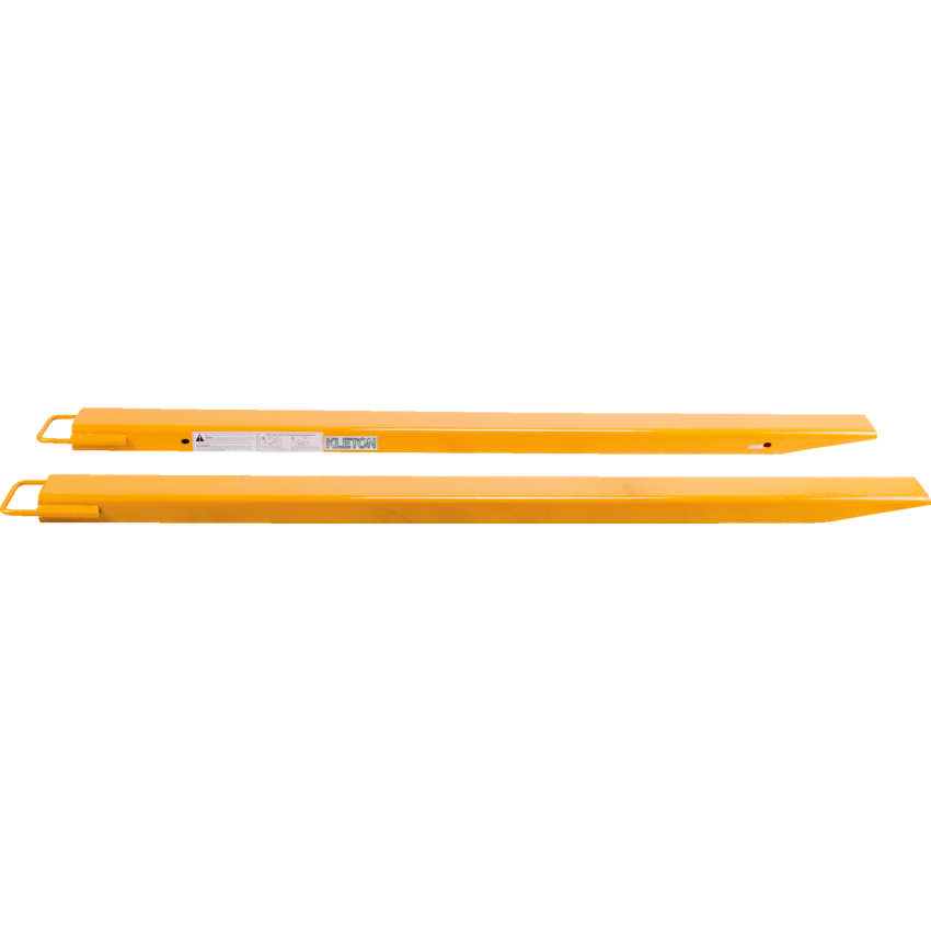 Kleton® Fork Lift Extensions 5"W x 72" Yellow 2/pair
