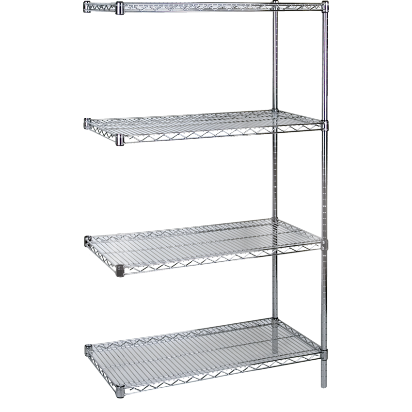 Kleton® Heavy Duty Chromate Wire Shelving 4 Shelves 60"W x 24"D x 63"H