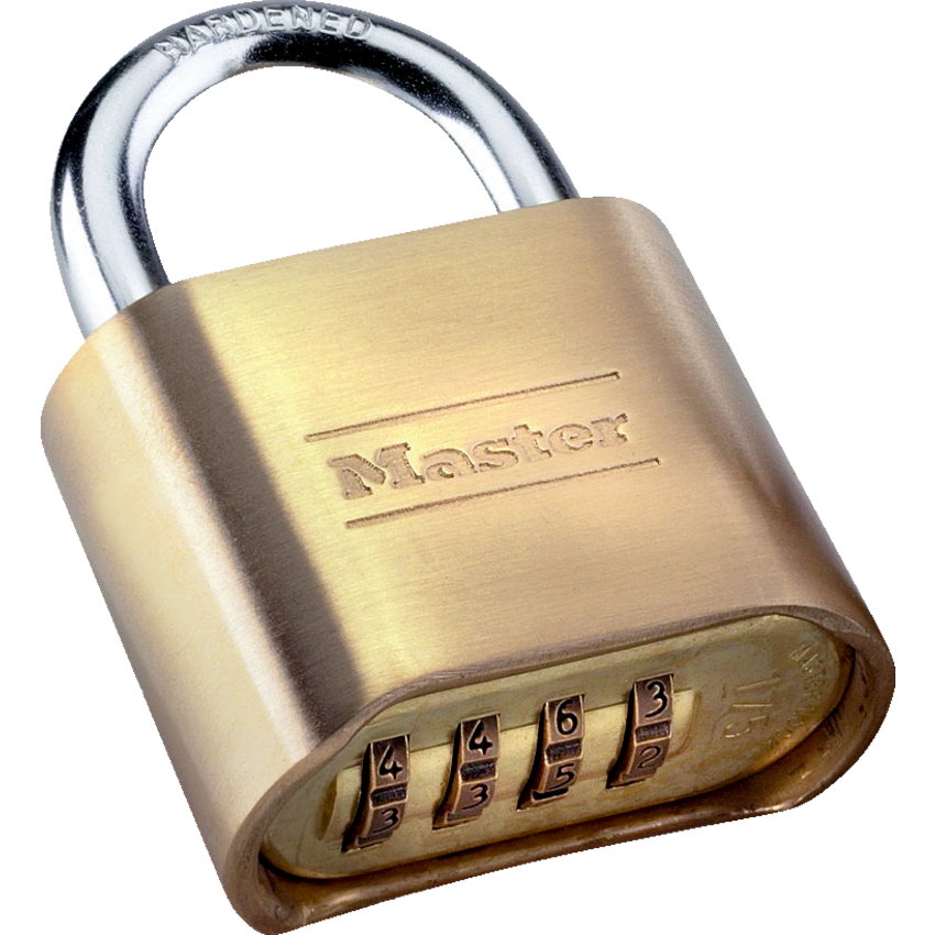 Master Lock® Resettable Brass Combination Padlock 2"W x 1"L