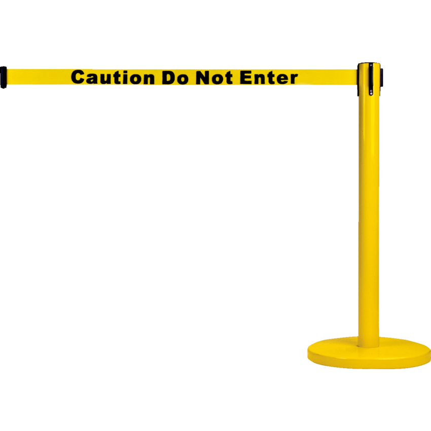 Zenith® Free-Standing Crowd Control Barrier Yellow/Yellow - Caution Do Not Enter