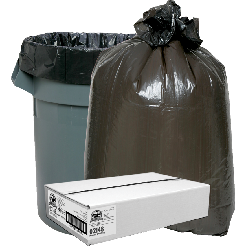 Genuine Joe Can Liners 2-ply 24" x 31" 60.6 L Black 500/box