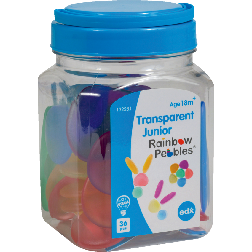 EDX Education® Junior Rainbow Pebbles® Assorted Colours 36 pieces/jar