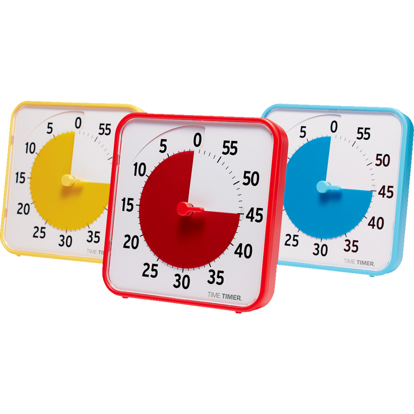 Time Timer® Educational Timers 8" Assorted Primary Colours 3/pkg