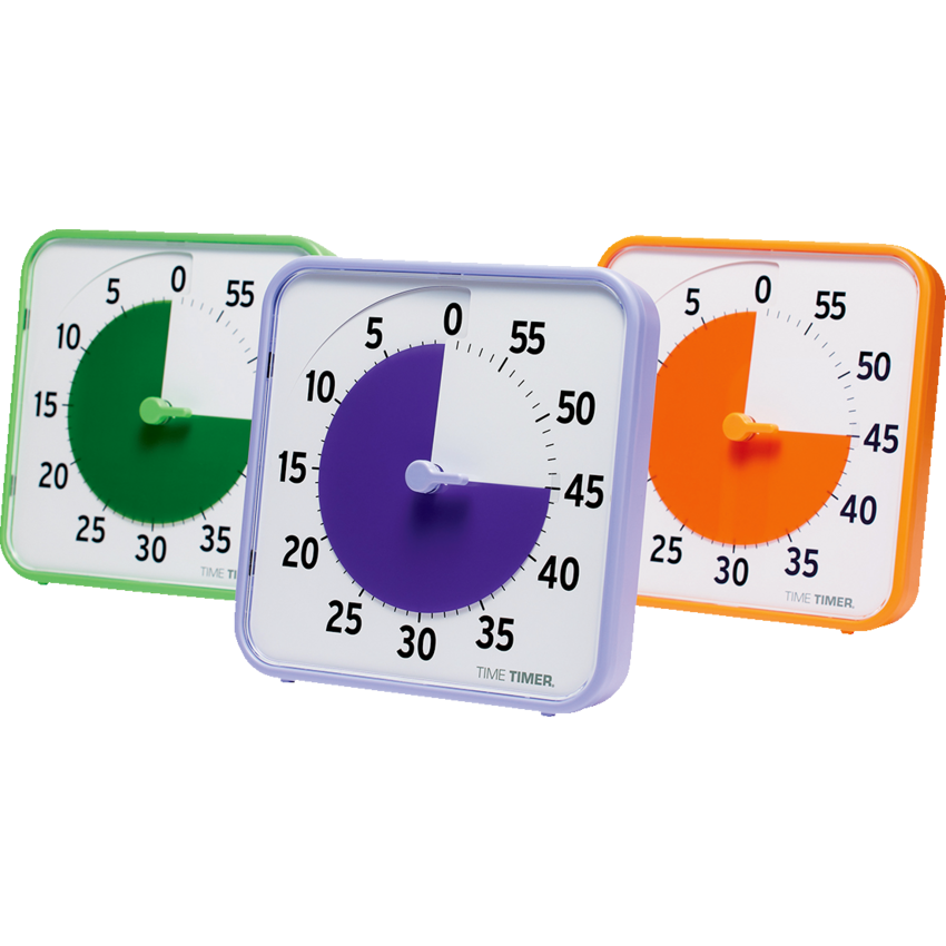 Time Timer® Educational Timers 8" Assorted Secondary Colours 3/pkg