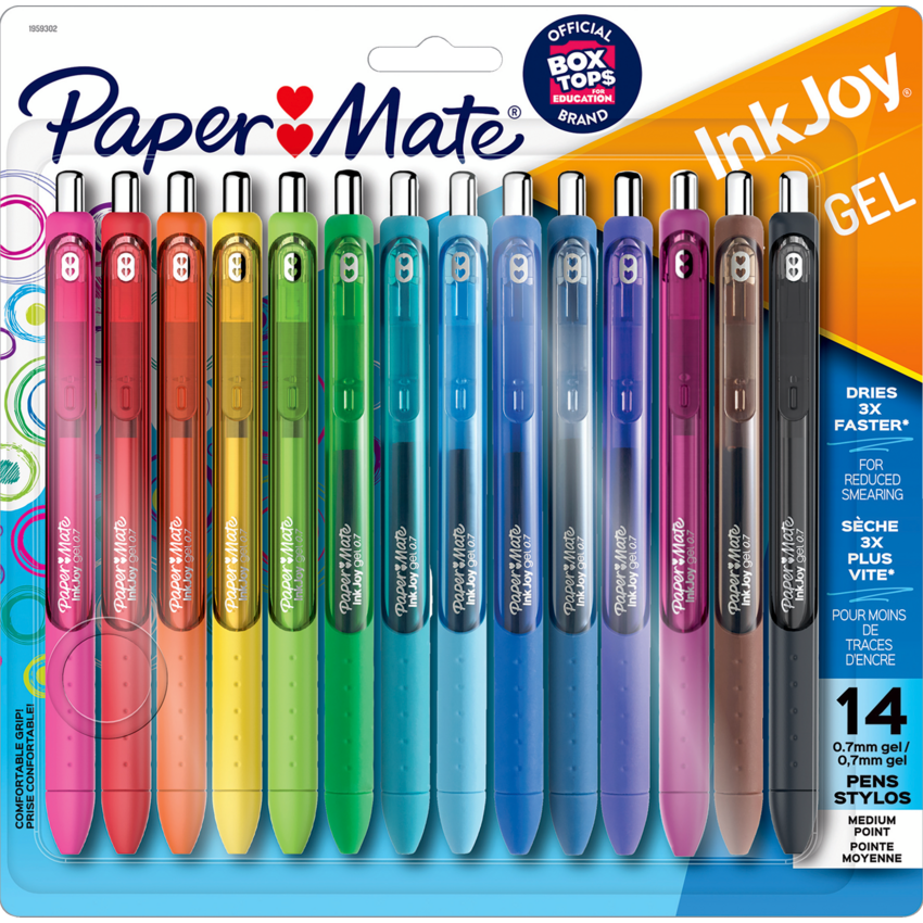 Paper Mate® Inkjoy® Retractable Gel Pens 0.7 mm Assorted 14/pkg