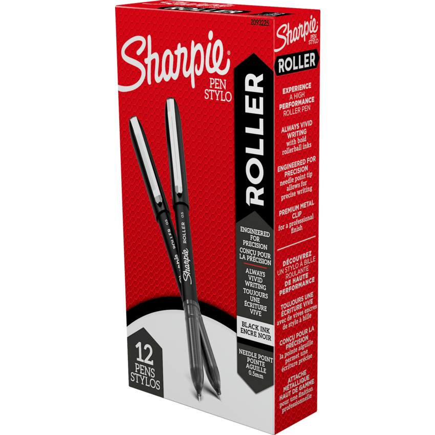 Sharpie® Roller Pens 0.5 mm Black 12/box