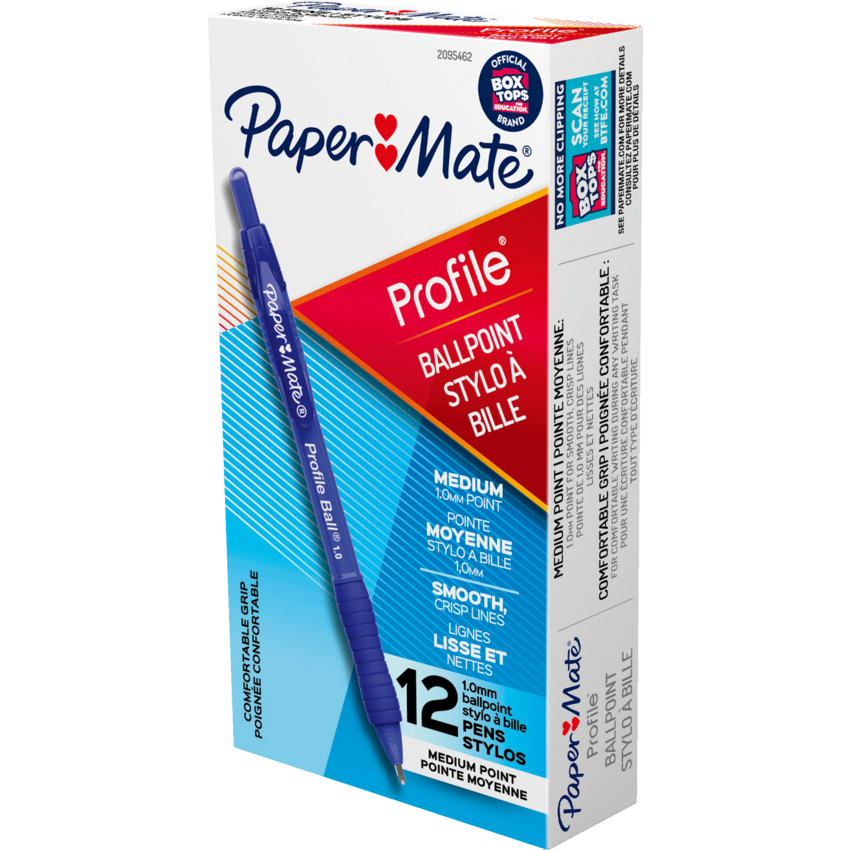 Paper Mate® Profile® Retractable Ball Point Pens Bold Point Blue 12/box