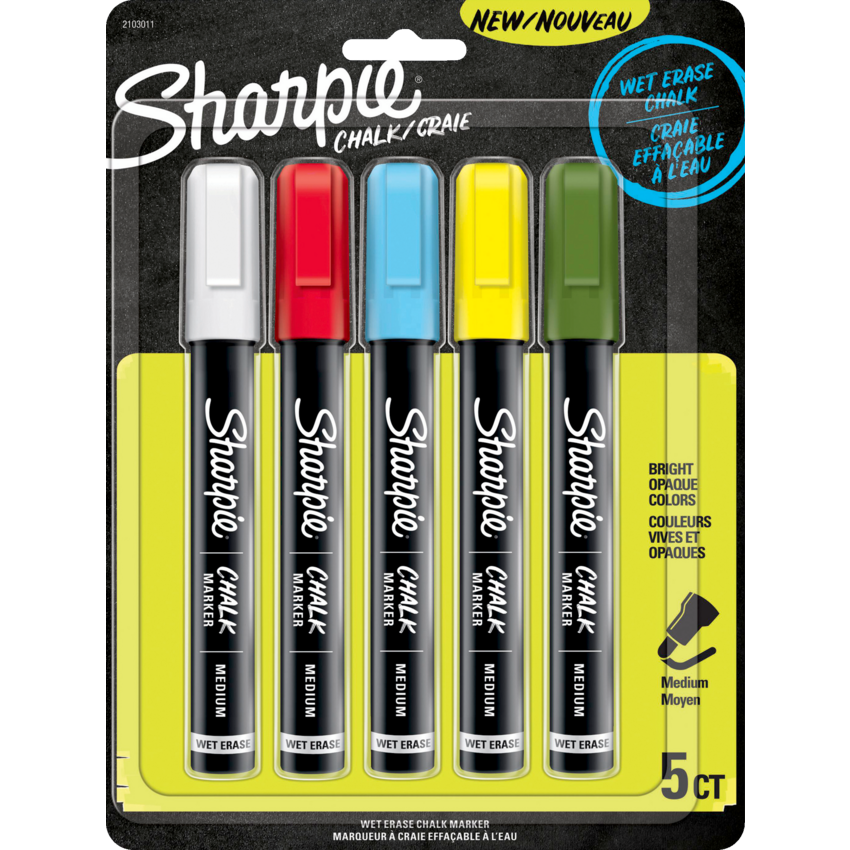 Sharpie® Chalk Marker Assorted Colours 5/pkg