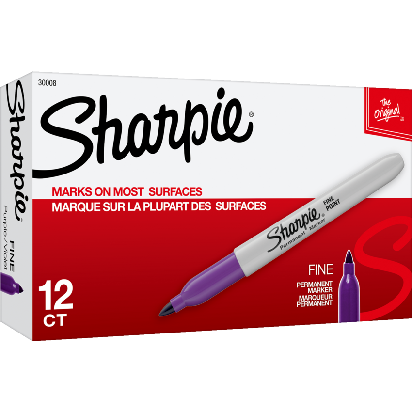 Sharpie® Fine Permanent Markers Fine Tip Purple 12/box
