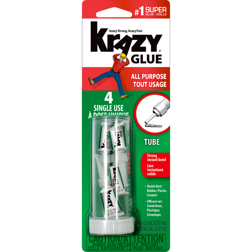 Instant Krazy® Glue Single Use 0.5 mL 4/pkg