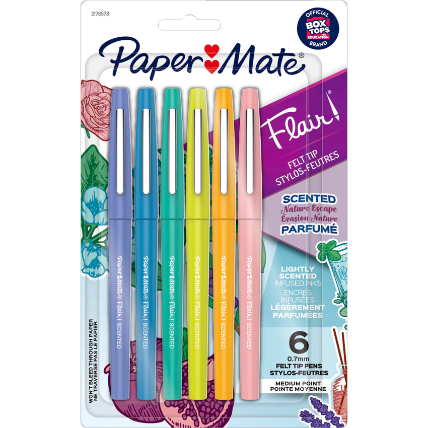 Paper Mate® Flair® Scented Markers Nature Escape Themed Scent Assorted Colours 6/pkg