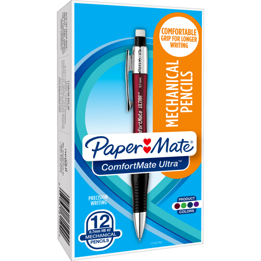 Paper Mate® ComfortMate Ultra™ Mechanical Pencils 0.7 mm Assorted Colours 12/box