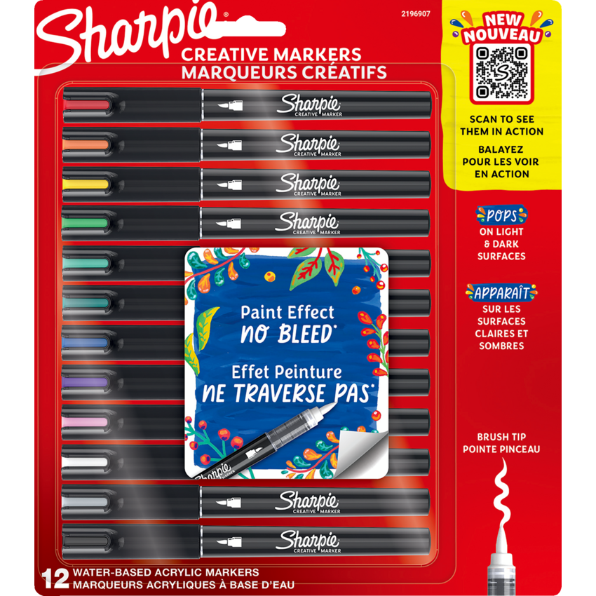 Sharpie® Creative Markers Brush tip Assorted Colours 12/pkg