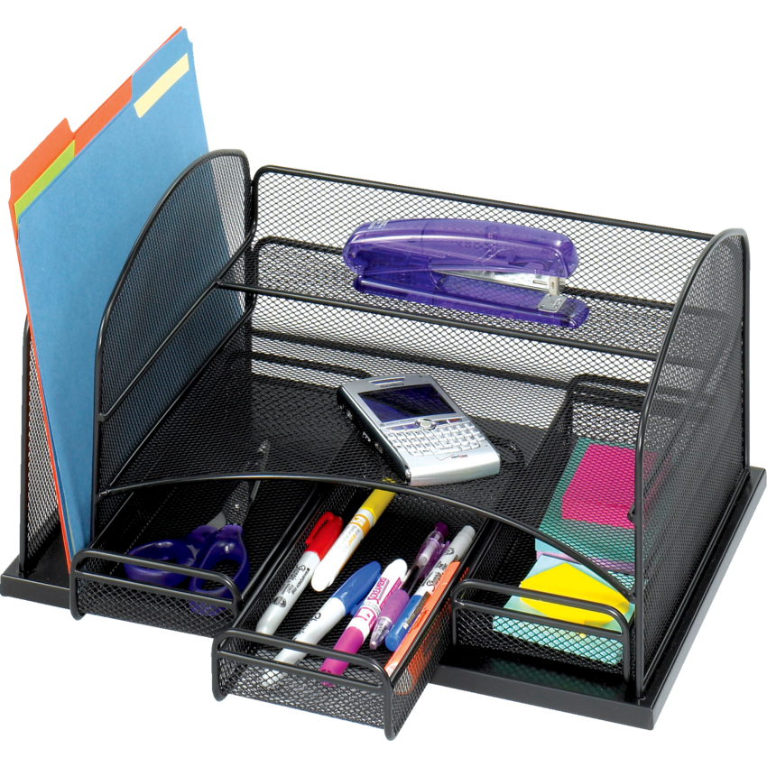 Safco® Onyx™ Desk Organizer 16"W x 11-1/2"D x 8-1/4"H Black