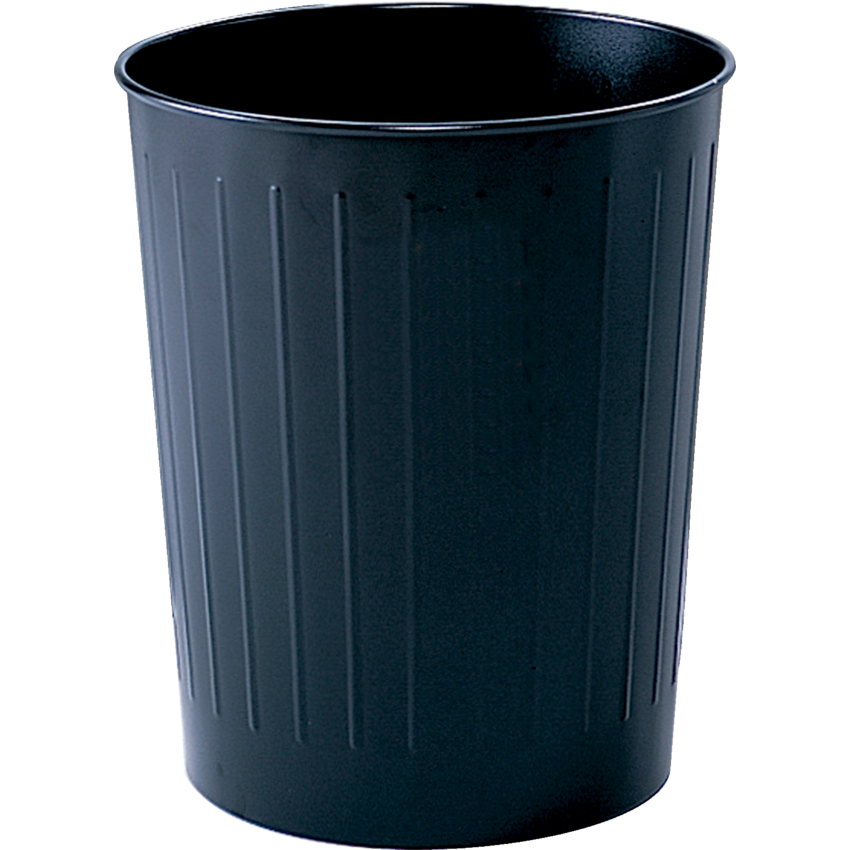 Safco® Round Metal Wastebasket 22.2 L 13"D x 14"H Black