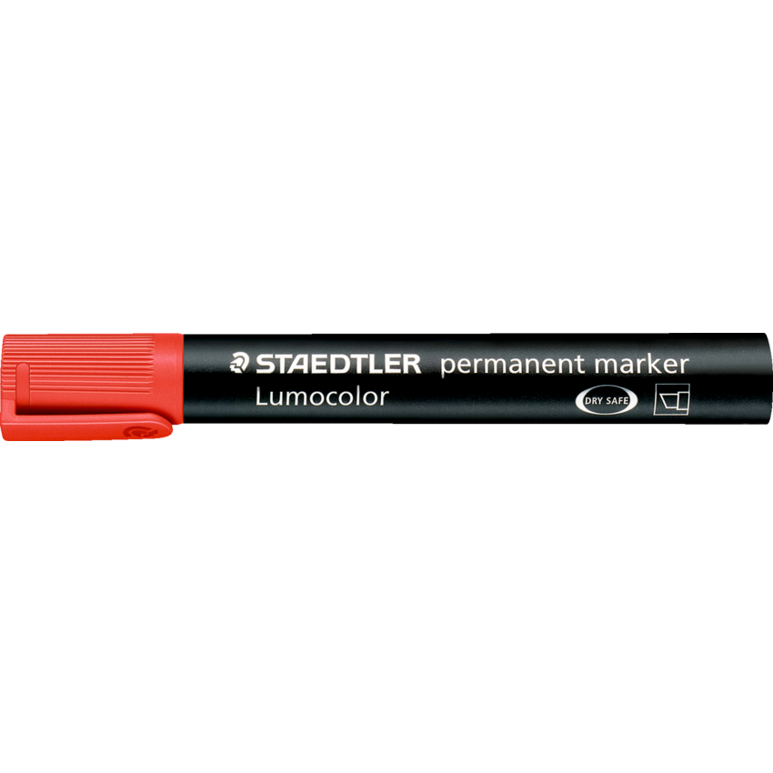 Staedtler® Lumocolor® Dry Safe Permanent Marker Chisel Tip Red 10/box