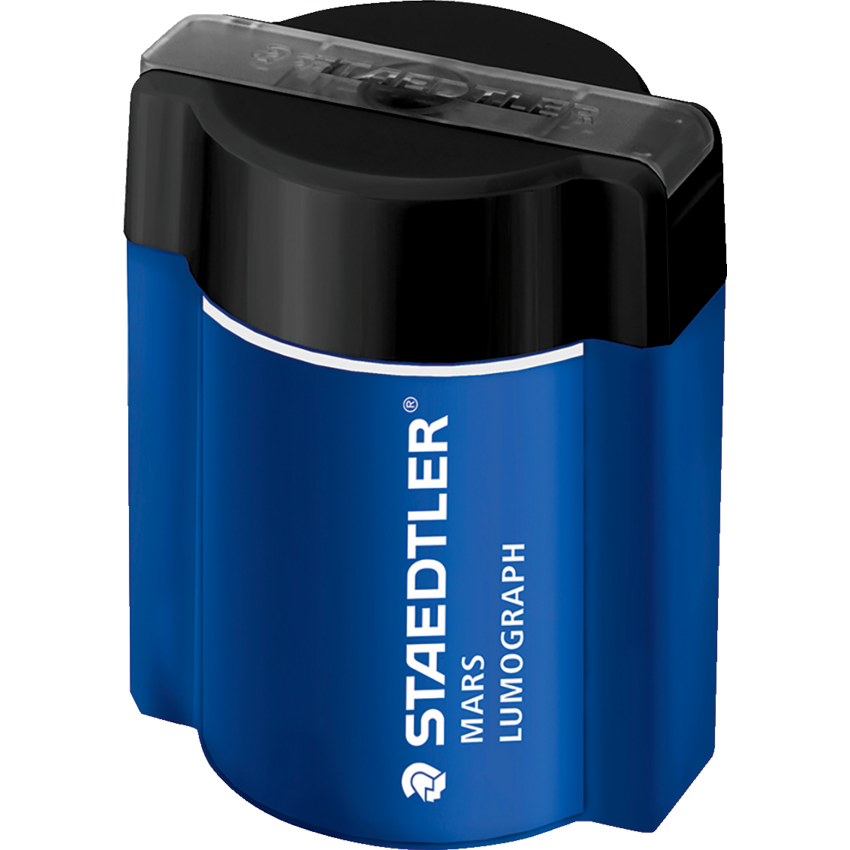 Staedtler® Pencil Sharpener with Container Single Hole Blue with Black Top