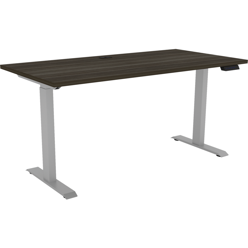 HDL® Athena Electric Height Adjustable Sit to Stand Desk 2-leg 60"W x 30"D x 28-1/2"H Grey Dusk