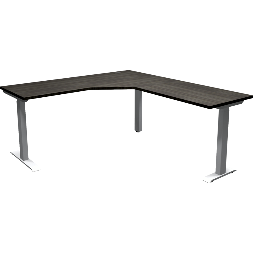 HDL® Athena Electric Height Adjustable Sit to Stand Desk 3-leg 65"W x 71"D x 28-1/2"H Grey Dusk