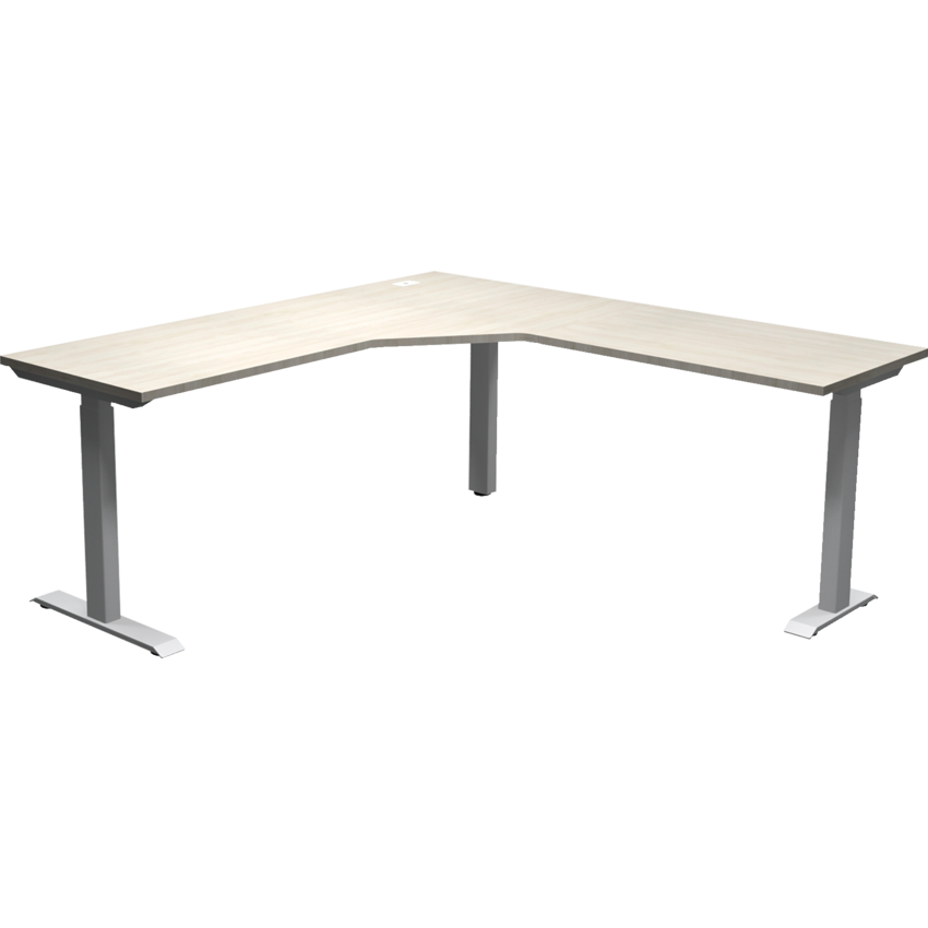 HDL® Athena Sit-To-Stand Height Adjustable Corner Desk 71"W x 71"D x 28-1/2" - 46-1/2"H Winter Wood Finish