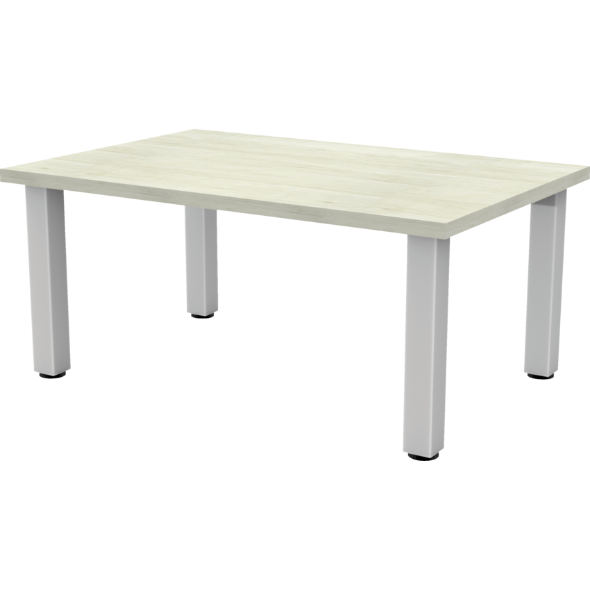 HDL® Innovations Coffee Table Rectangle 36"W x 24"D x 17"H Winter Wood finish/Silver legs